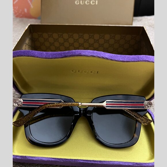 Authentic GUCCI GG0281SA-002 51-21-150 Havana Women’s Sunglasses MSRP $465 - Picture 4 of 7